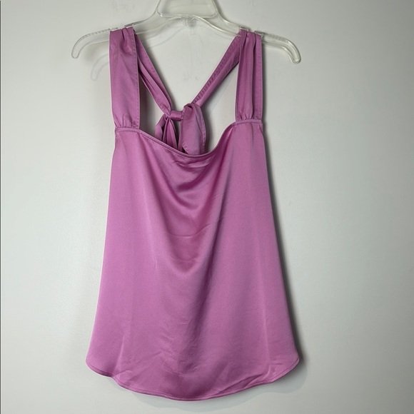 Ann Taylor Pink Summer Satin Bow Back Sleeveless Blouse Size L NWT - Picture 9 of 9